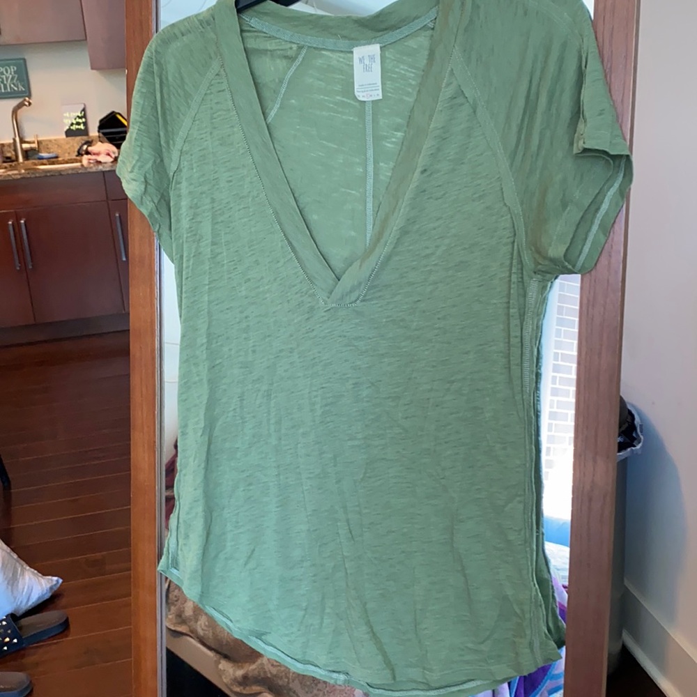 Free people green t shirt